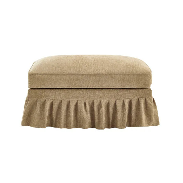 Modular Chenille Ottoman with Removable Skirt & Multiple Configurations - Light Coffee | Bed Bath & Beyond