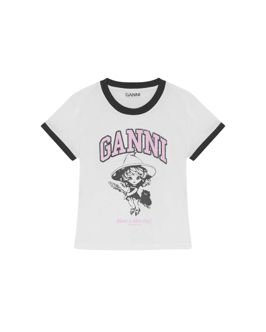 WHITE BASIC JERSEY WITCH SMALL T-SHIRT BRIGHT WHITE / S | FEBE Clothing