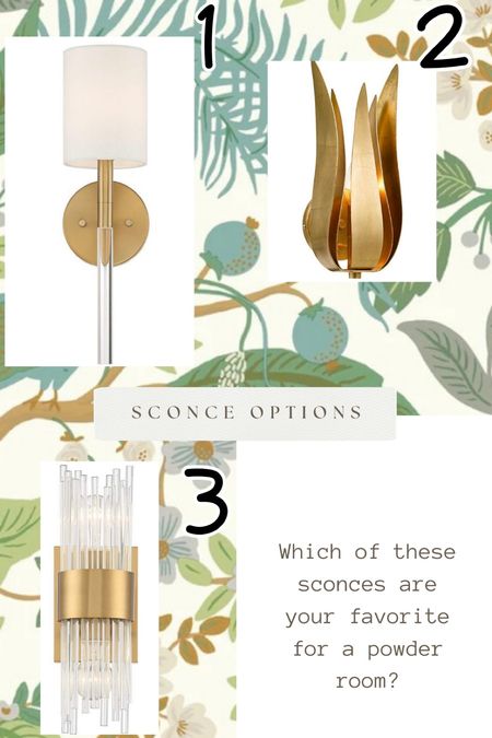 Currently redesigning our powder room and can’t decide between the sconces with the wallpaper… Which is your favorite?

#LTKhome