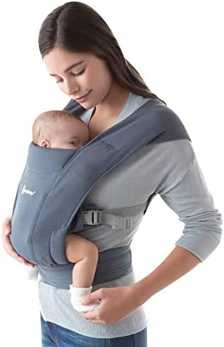 Ergobaby Embrace Cozy Newborn Baby Wrap Carrier (7-25 Pounds), Premium Cotton, Oxford Blue | Amazon (US)