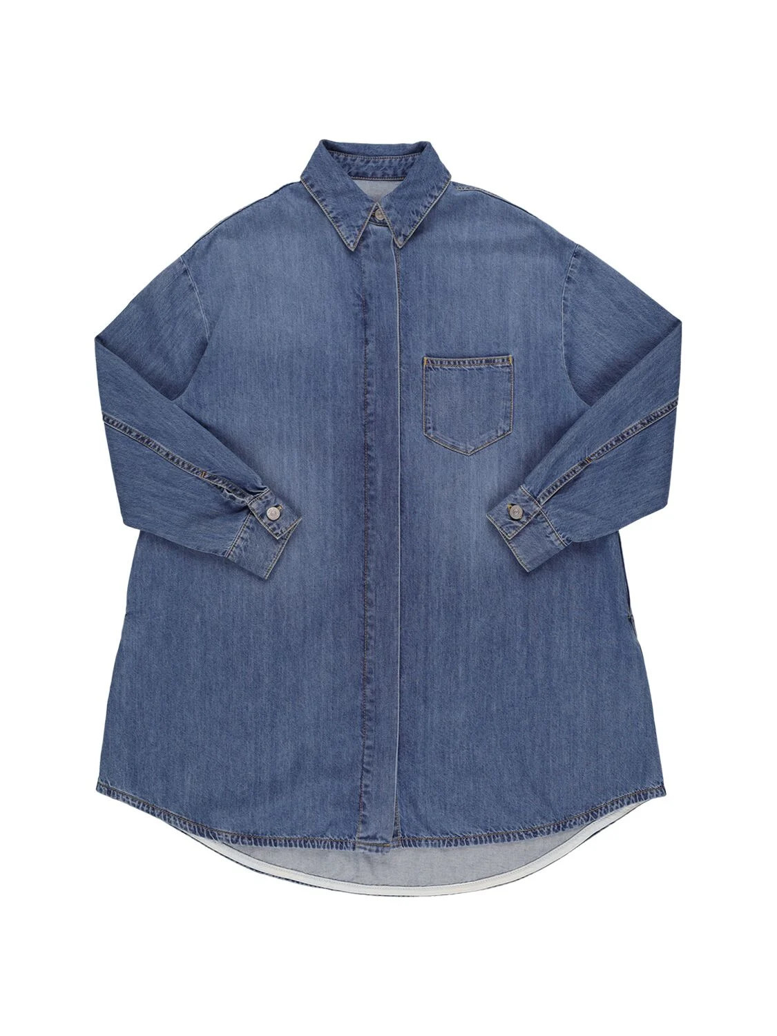 Logo Print Cotton Denim Shirt Dress | Luisaviaroma