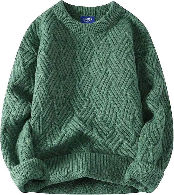 Aelfric Eden Vintage Oversized Sweaters Crewneck Knit Pullover Baggy Loose Casual Cable Sweater 2... | Amazon (US)