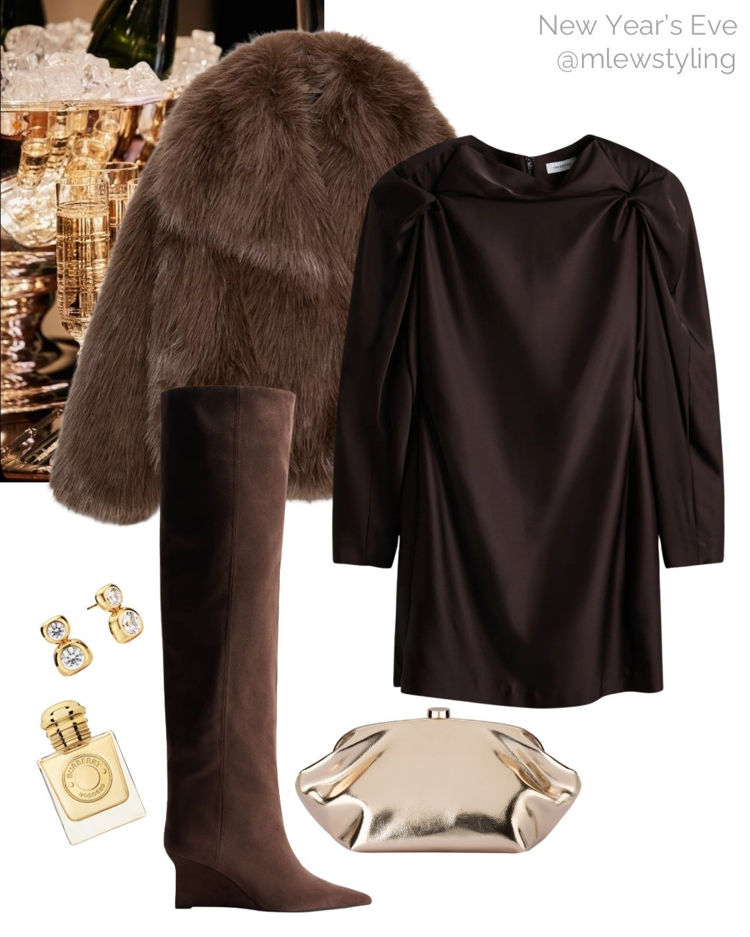 NYE or holiday party outfit with espresso brown 🤎

Tags: H&M long sleeved mini dress, Zara faux fur jacket, brown knee boots, Olga berg gold clutch. At, Burberry perfume, Mejuri diamond earrings, winter date night, New Year’s Eve look 

#LTKootd #LTKHoliday #LTKSeasonal