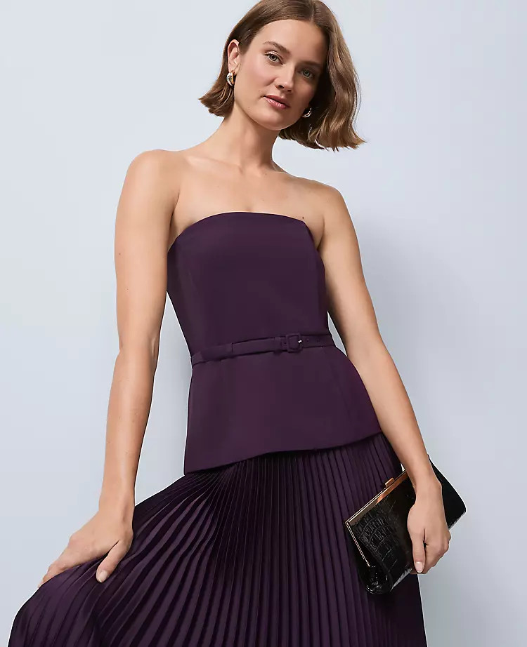 Crepe Pleated Midi Dress | Ann Taylor