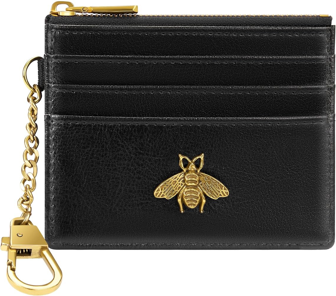 SEAVILIA Card Holder Keychain Wallet for Women with ID Window RFID Coin Purse Bee Gifts Slim Mini... | Amazon (US)