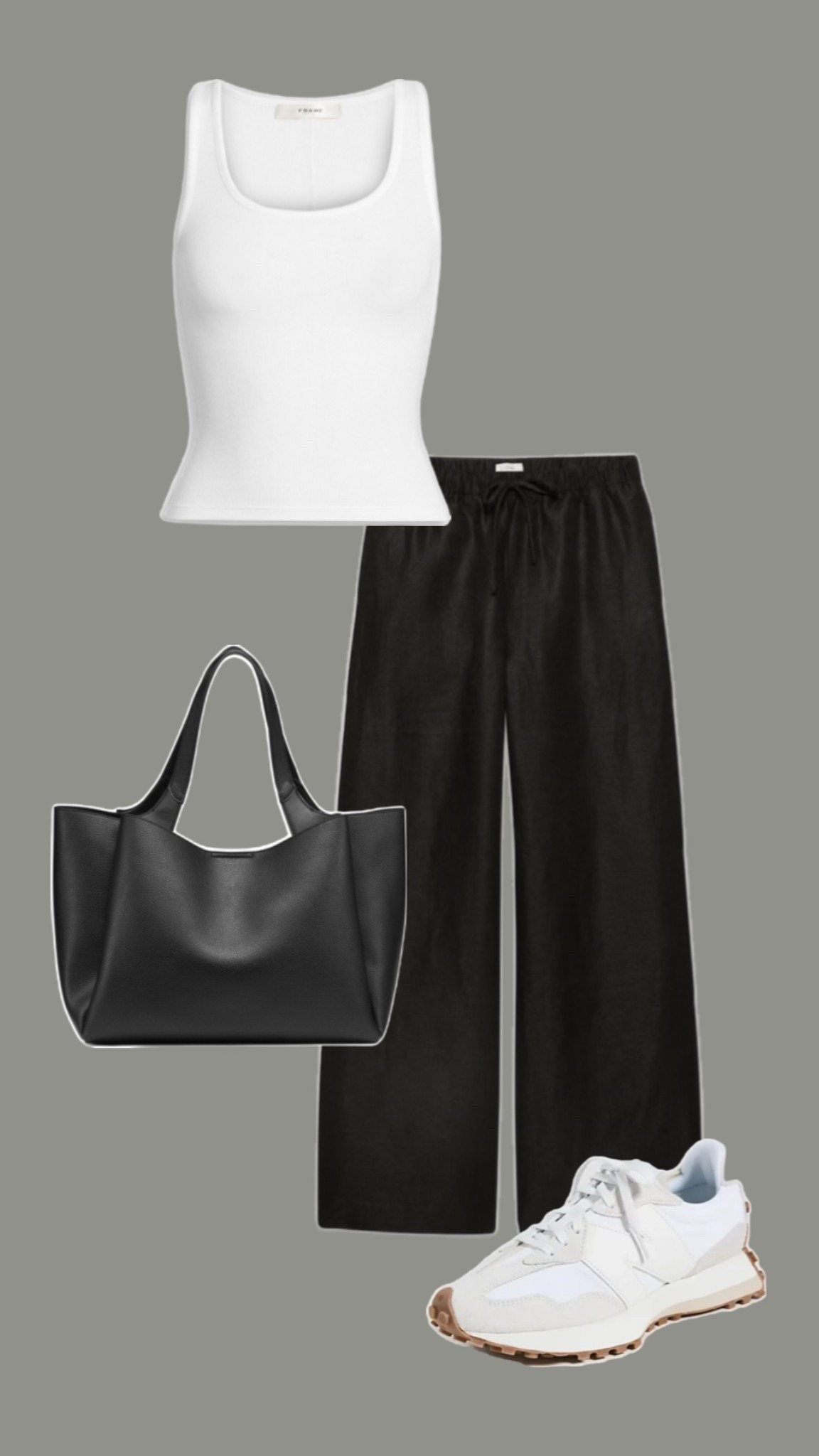 Clean girl everyday outfit 🖤

Black wide leg pants, white fitted tank, neutral sneakers, oversized black tote, casual chic outfit, elevated basics, minimalist style, capsule wardrobe outfit, effortless everyday look, airport outfit idea, travel day outfit, comfy but put together, athleisure inspired look, neutral outfit idea, street style casual, amazon fashion find, timeless wardrobe staples

#LTKootd #LTKmomlife