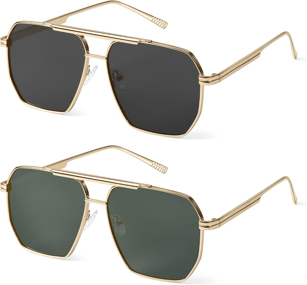 Sunglasses Womens Men Classic Retro Polarized Sunglasses Trendy Vintage Sun Glasses UV400 Protect... | Amazon (US)