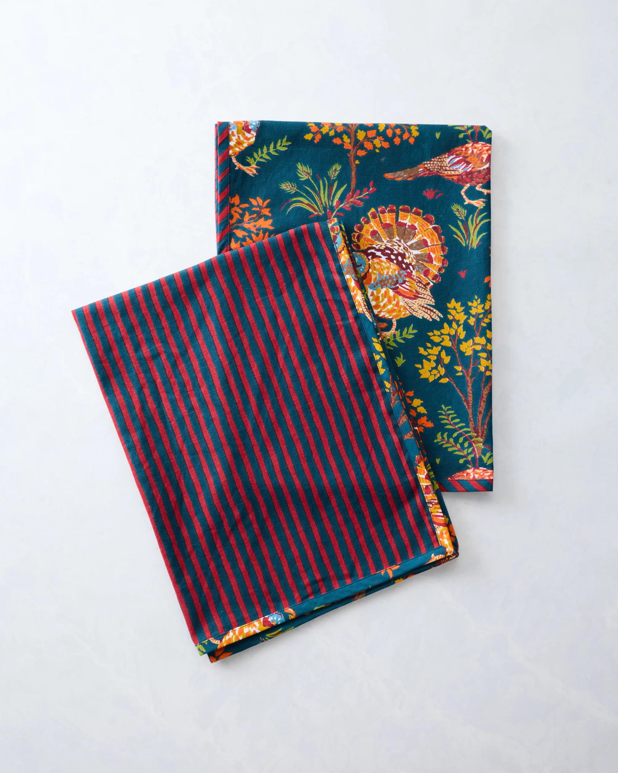 Turkey Trot - Tea Towels Set Of 2 - Midnight Navy | Printfresh