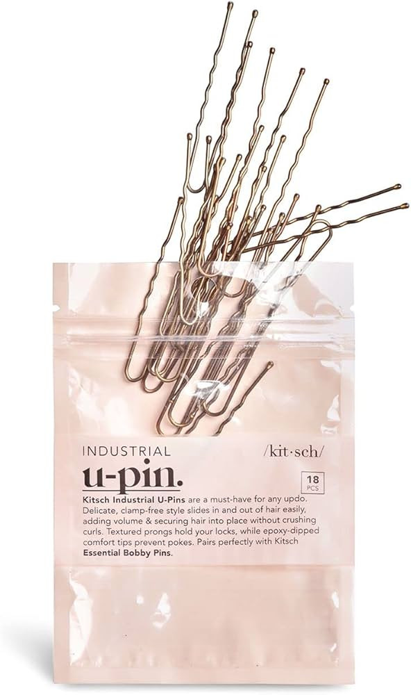 Kitsch U-Shape Bobby Pins - Industrial Hair Pins for Women | U Shaped Design for Stylish Hairdos ... | Amazon (US)