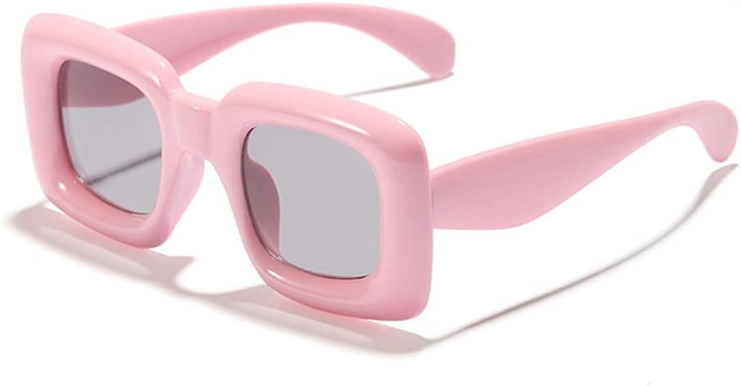 Cute Inflated Square Sunglasses-Large Trendy Sunglasses for Women & Teens, Stylish Chunky Sunglas... | Amazon (US)