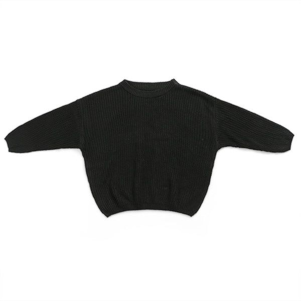 Chunky knit sweater in onyx | ChubbyBubbyBear