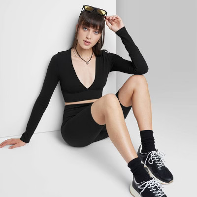 Women's Long Sleeve Seamless Tiny Top - Wild Fable™ | Target