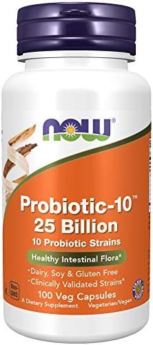 NOW Supplements, Probiotic-10, 25 Billion, with 10 Probiotic Strains, Dairy, Soy and Gluten Free,... | Amazon (US)