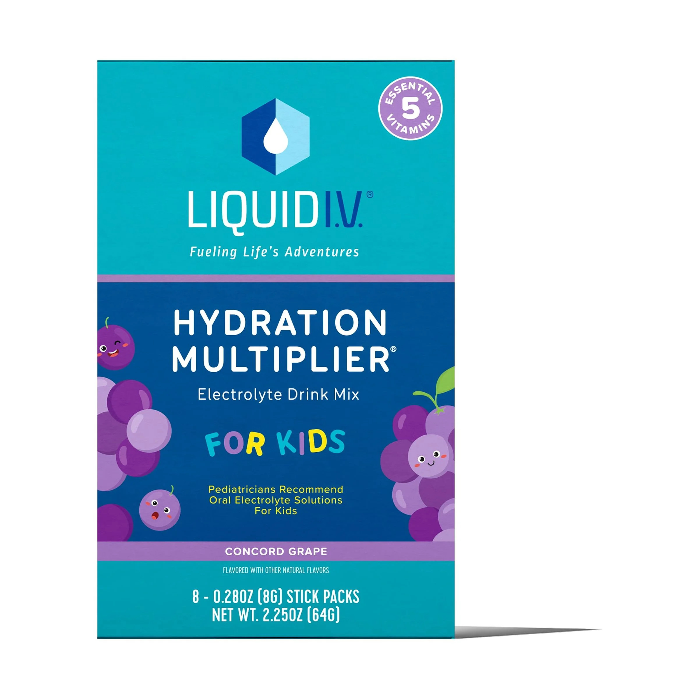 Liquid I.V. Hydration Multiplier for Kids, Electrolyte Powder Packet Drink Mix, Concord Grape, 8 ... | Walmart (US)