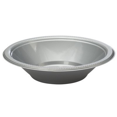 Crown Display 12 Oz. Silver Plastic Bowls Disposable Party Bowls -50 Count Disposable Plastic Soup Bowls | Target