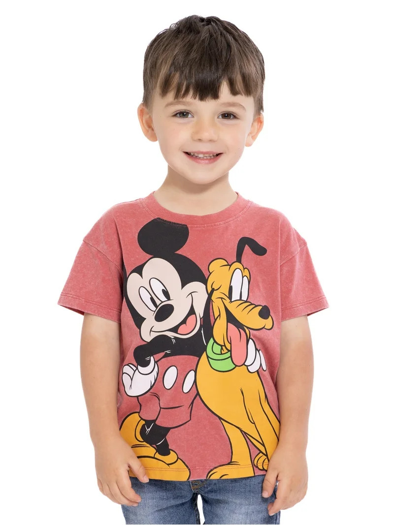 Mickey Mouse Toddler Boys or Girls Crewneck Tee with Short Sleeves, Sizes 12M-5T | Walmart (US)