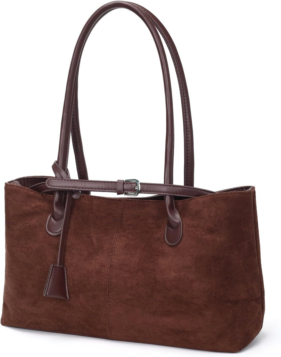 Vintage Slouchy Faux Suede Tote Bag for Women Retro Hobo Shoulder Handbag | Amazon (US)