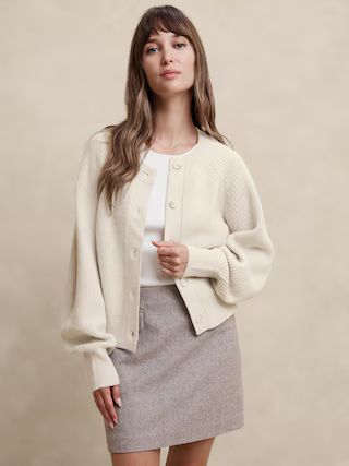 Chunky Balloon-Sleeve Cardigan | Banana Republic Factory