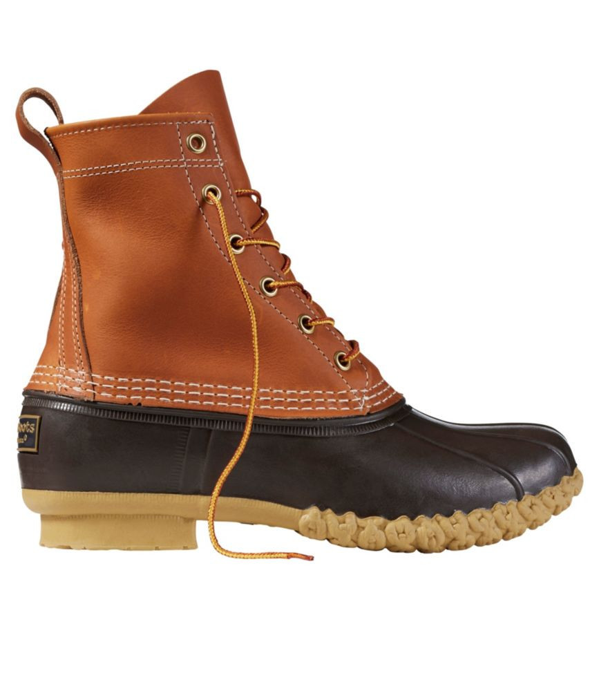 Women's Bean Duck Boots, 8" Insulated Tan/Bean Boot Brown/Gum 11(D), Leather/Rubber L.L.Bean | L.L. Bean