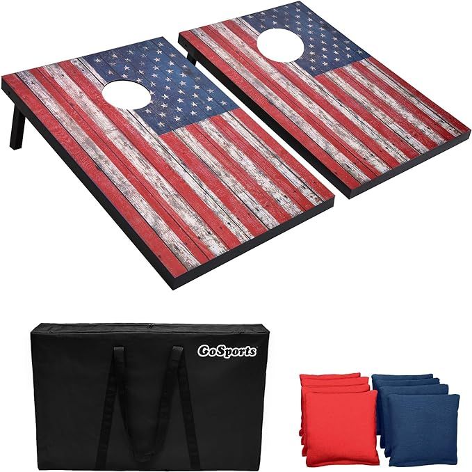 GoSports Classic Cornhole Set – Includes 8 Bean Bags, Travel Case and Game Rules (Choice of sty... | Amazon (US)