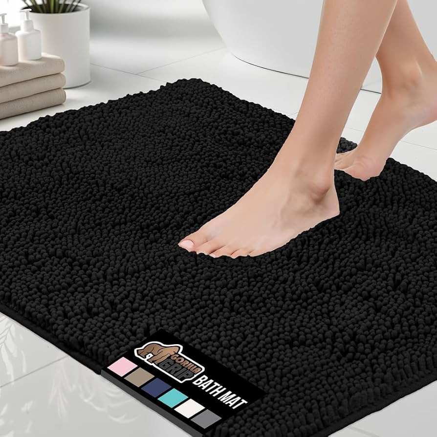 GORILLA GRIP Bath Rug Mat, Thick Soft Absorbent Chenille, Quick Dry Microfiber Mats, Rubber Backi... | Amazon (US)