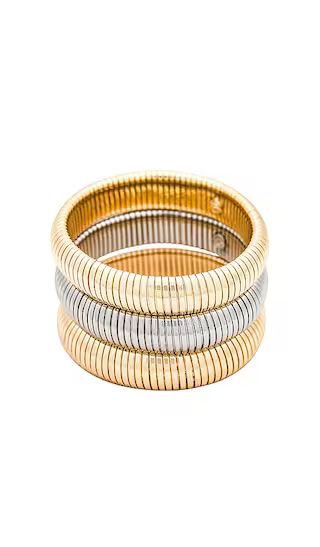 Golden Hour Stretch Bracelet Set in Mixed Metals | Revolve Clothing (Global)