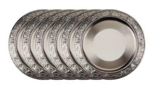 Old Dutch Embossed Victoria Charger Plates, 13-Inch, Antique Pewter, Set of 6 | Amazon (US)