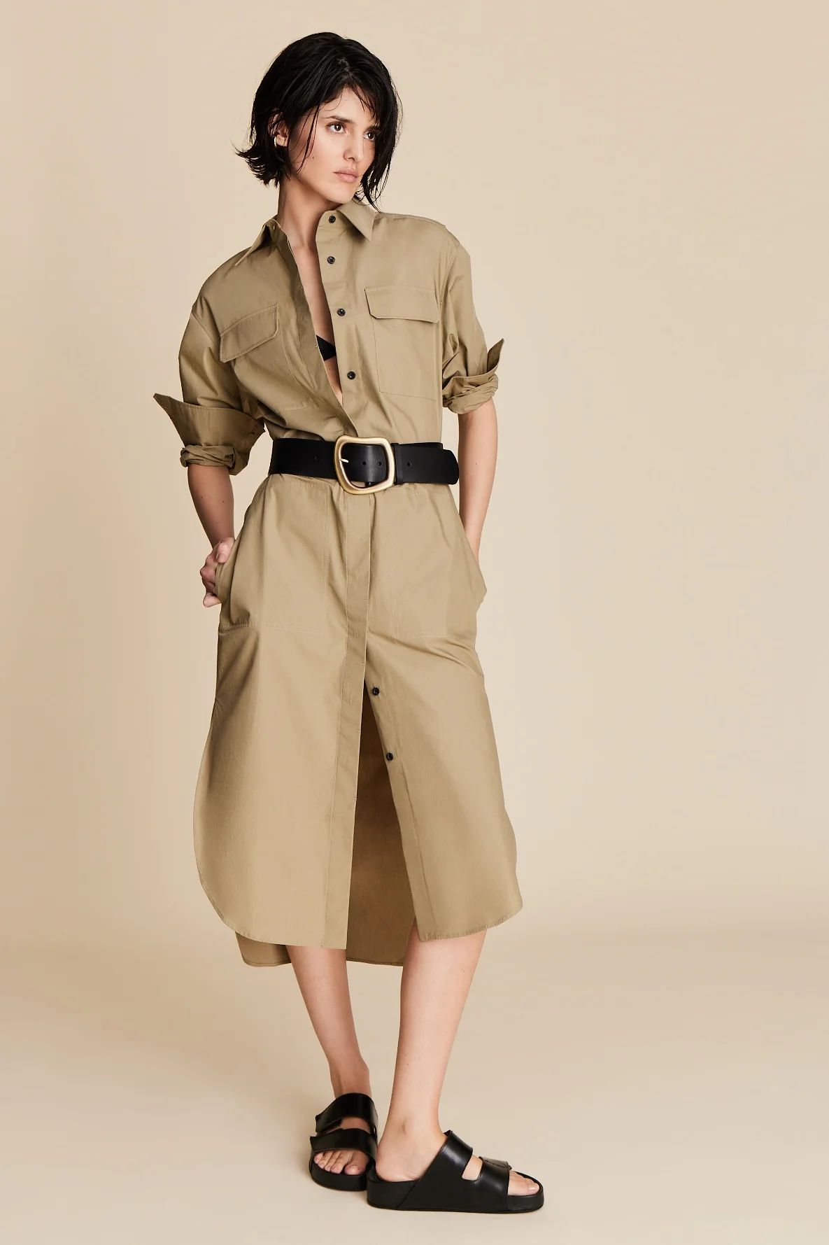 The Everything Shirtdress in Olive | Sold Out NYC