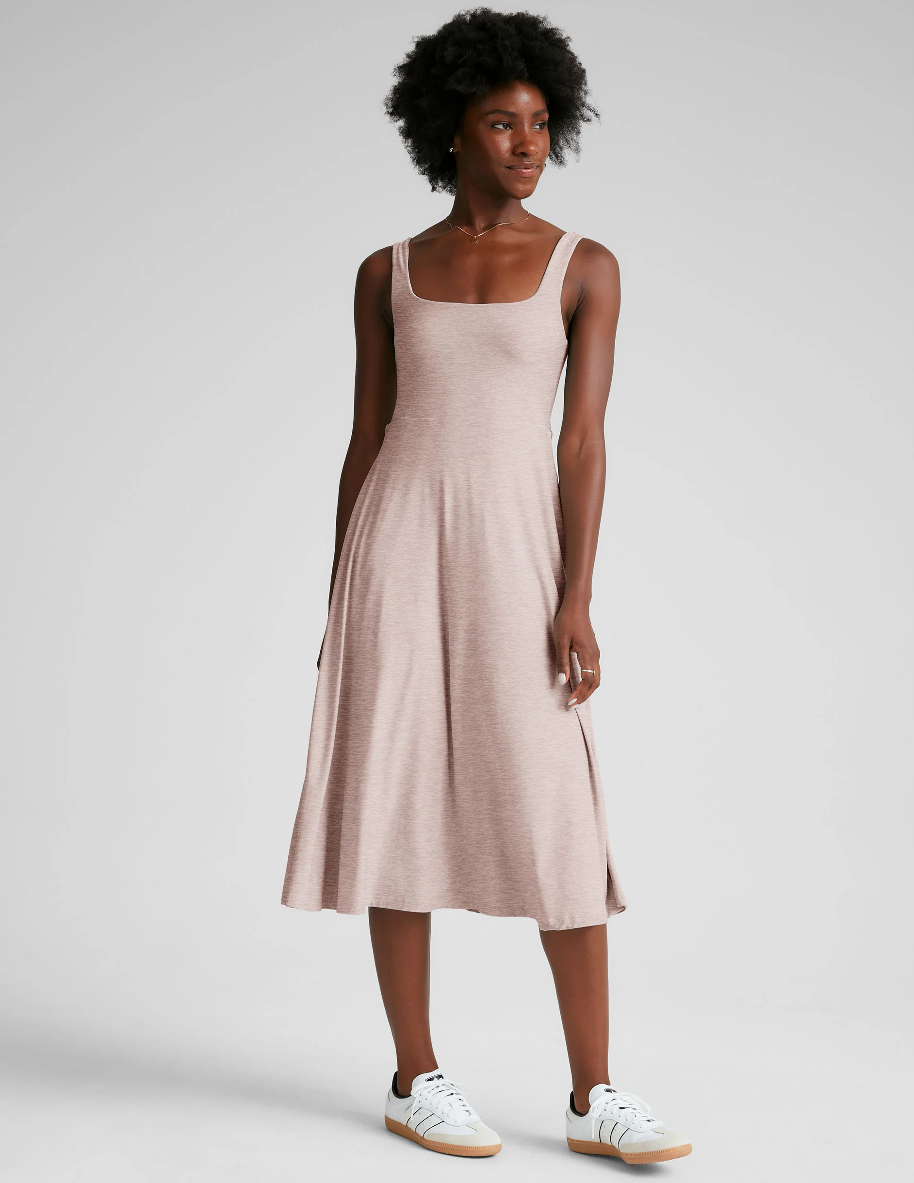Featherweight At The Ready Square Neck Dress | Beyond Yoga | Beyond Yoga