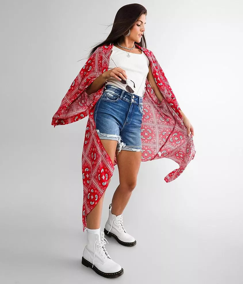 Bandana Print Kimono | Buckle