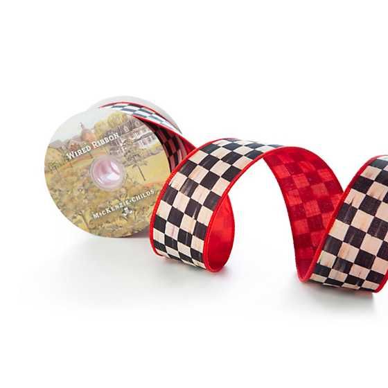 Courtly Check 2" Ribbon - Red | MacKenzie-Childs