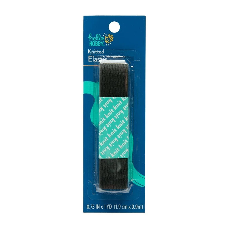 Hello Hobby Knitted Elastic, 3/4" x 1yd, Black | Walmart (US)