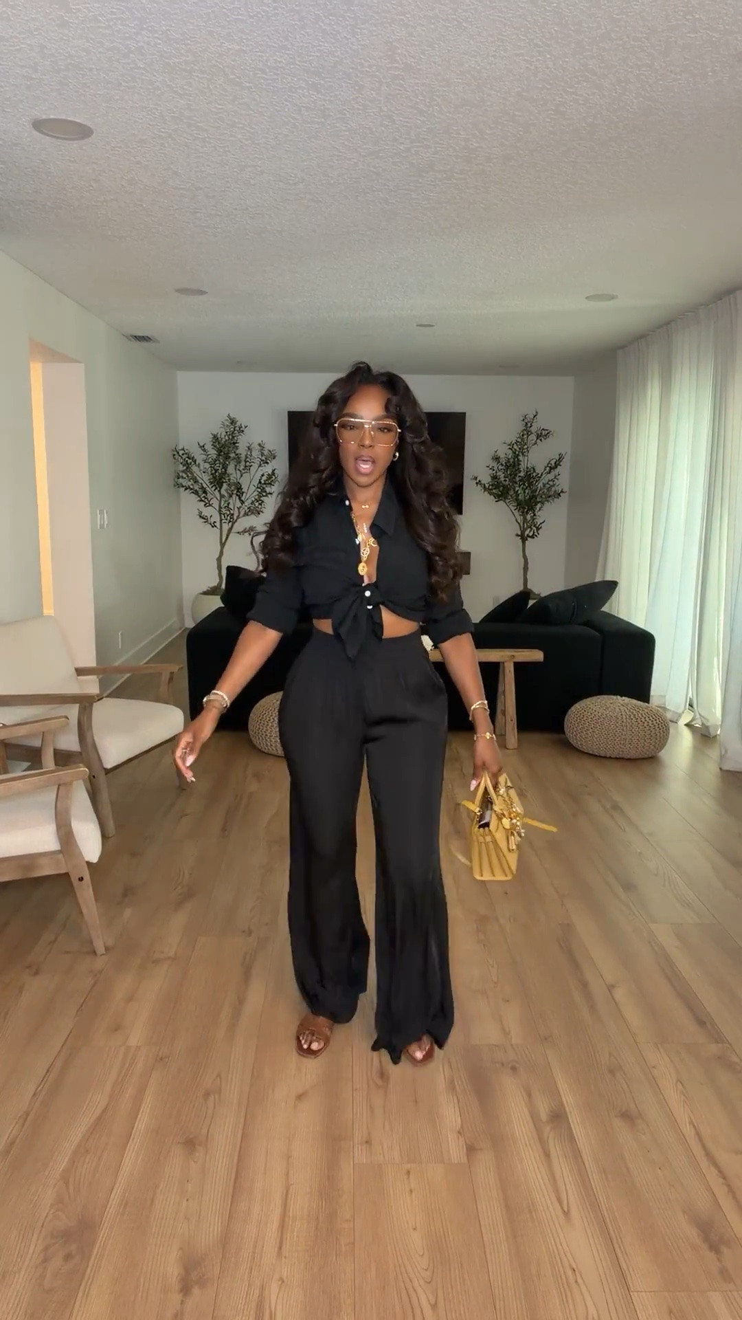 Hi babes!

This all black look is such a vibe 🖤 The tie-front top paired with the flowy pants gives that effortless elevated feel while still being comfortable and easy to wear all summer long.

Where to wear this:
Vacation dinners
Girls night
Date nights
Rooftop drinks
Summer events

I love outfits like this because every piece can be styled so many different ways — the top works with denim, skirts, or trousers and the pants instantly elevate even the simplest basics, so your cost per wear drops fast.

Everything is linked below

xx Kira | Kira’s Fashion Finds

34D - 27 - 40 | size small or 4

#LTKootd #LTKgrwm #LTKvlog