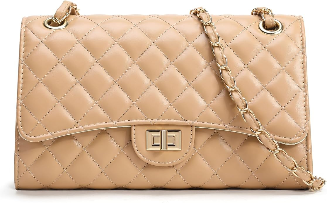 Quilted Crossbody Bag for Women Trendy Ladies Shoulder Bag PU Leather Cross Body Purses Satchel H... | Amazon (US)