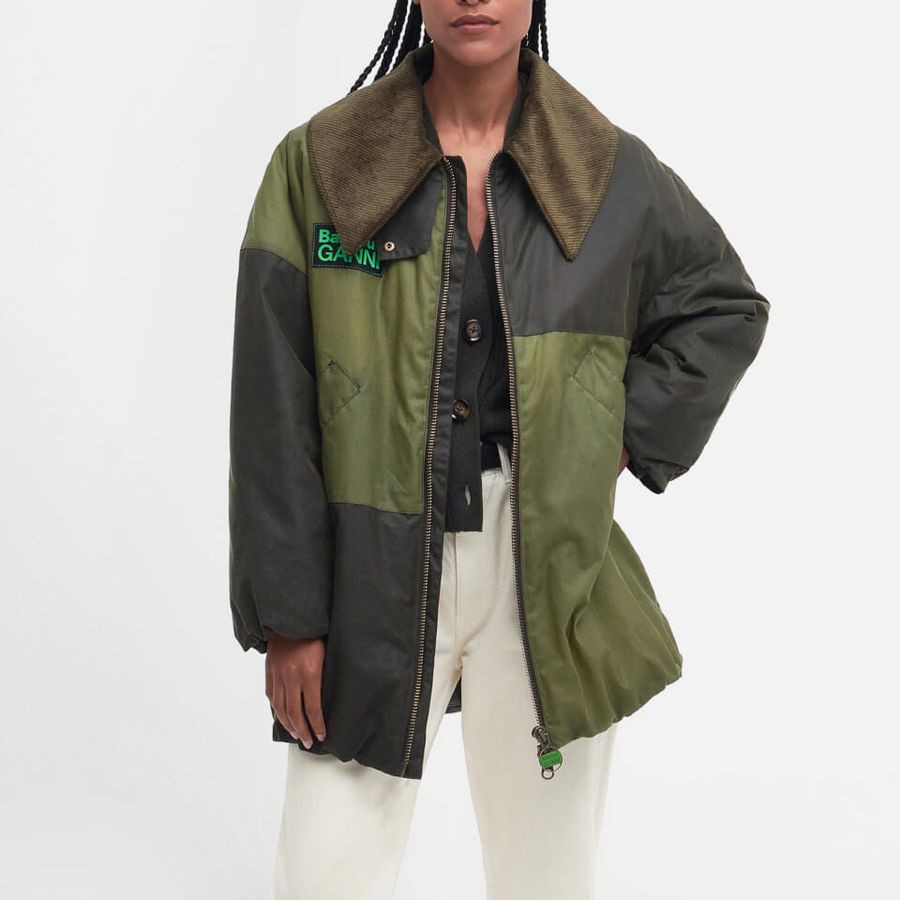 Barbour x GANNI Waxed-Cotton Bomber Jacket | Coggles (Global)