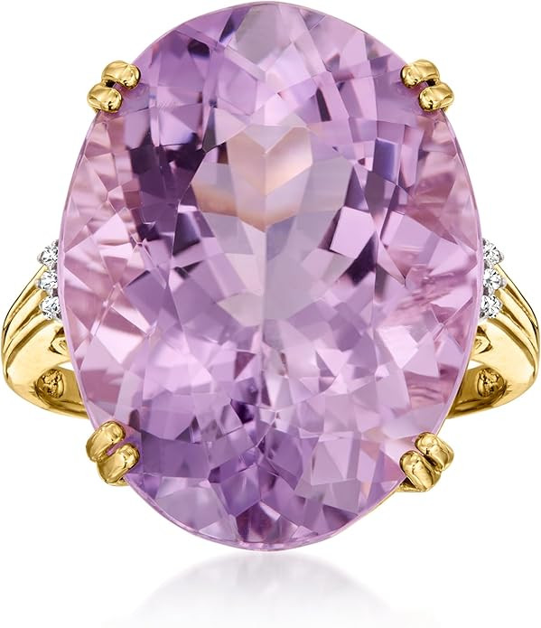 Ross-Simons 16.00 Carat Amethyst Ring With Diamonds in 14kt Yellow Gold | Amazon (US)