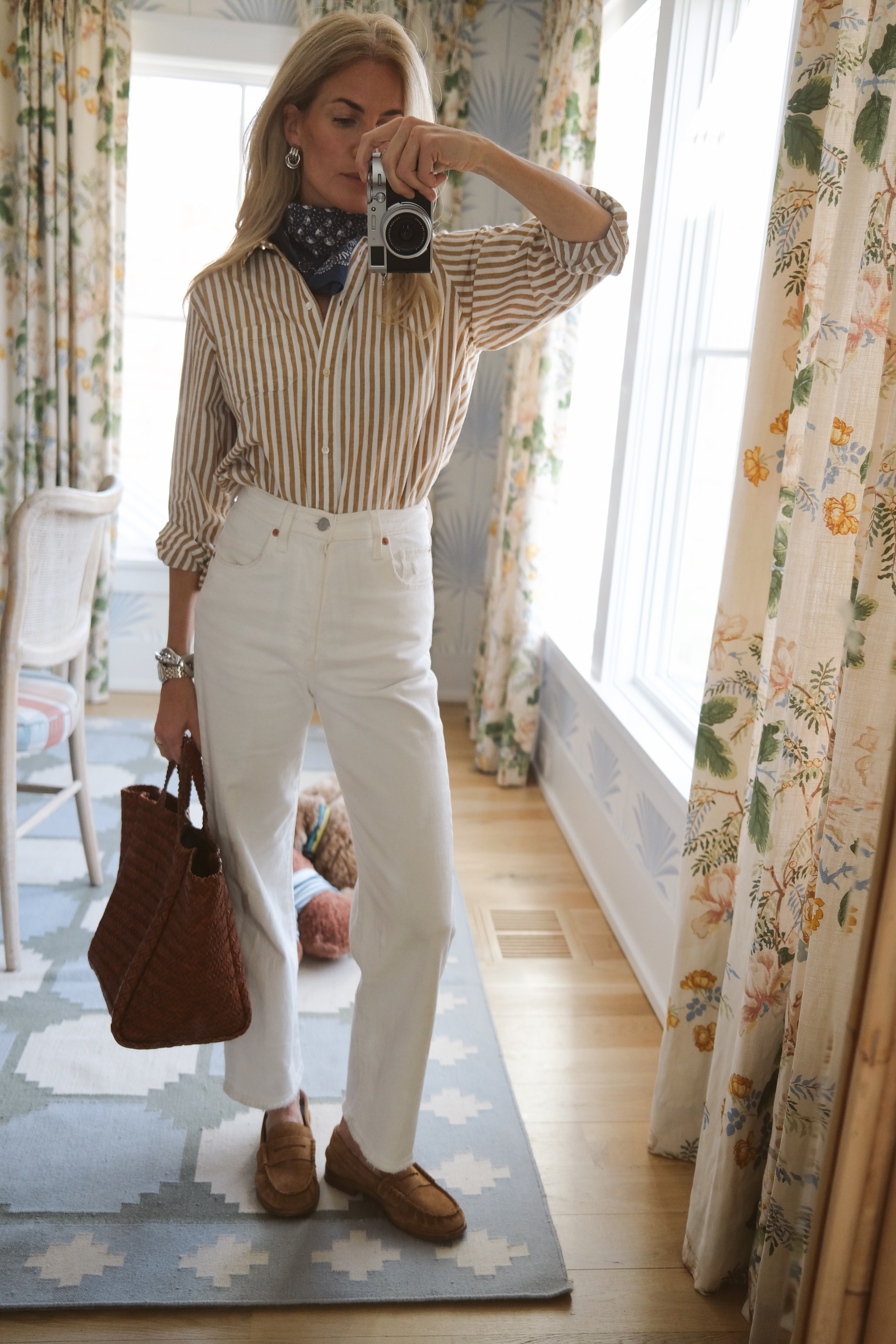 New Favorite Shirt in Tan/White Awning 

 