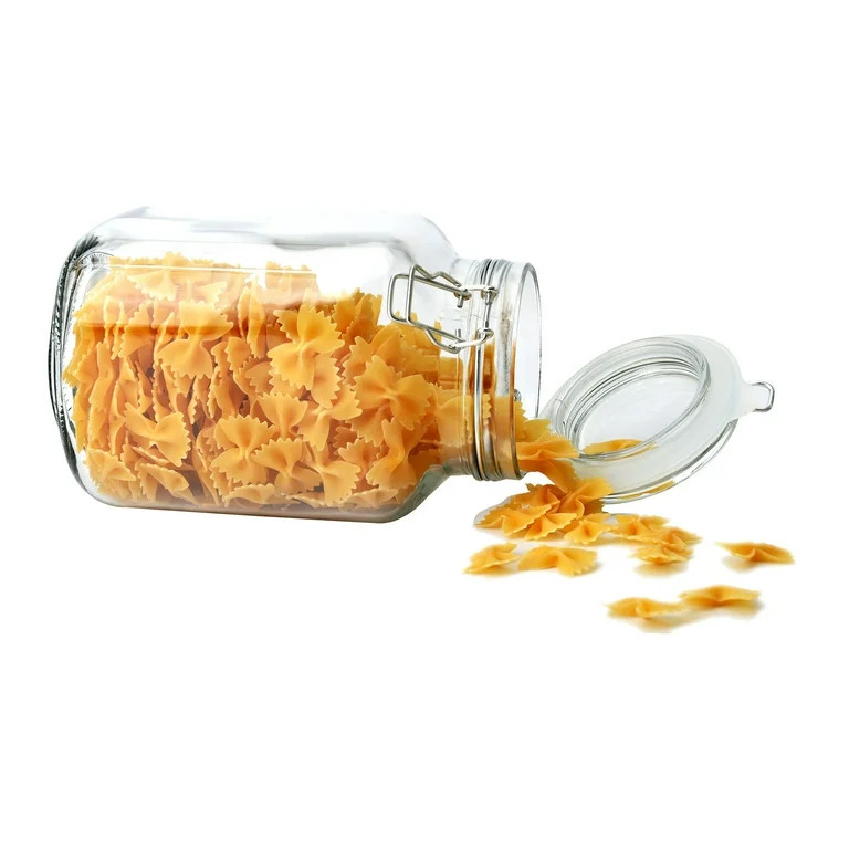 Mainstays Kitchen Storage 67-ounce Clear Glass Lock Lid Jar | Walmart (US)
