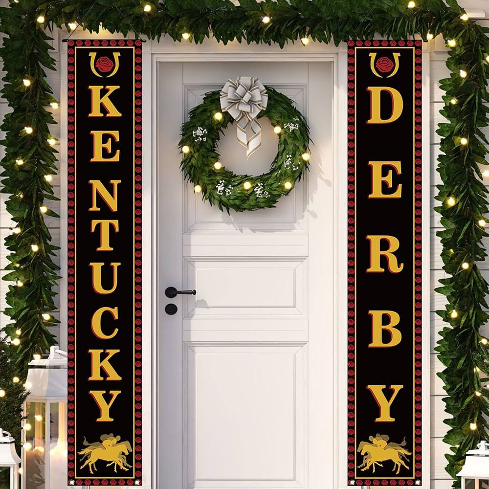 Kentucky Derby Decorations Horse Racing Welcome Sign Churchill Downs Run for The Rose Decor Kentu... | Amazon (US)
