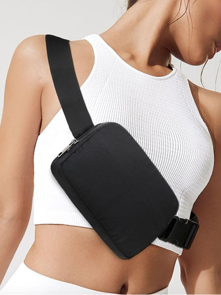 Small Waist Bag Solid Color Unisex Style Portable funny Outdoors,Travel Minimalist | SHEIN