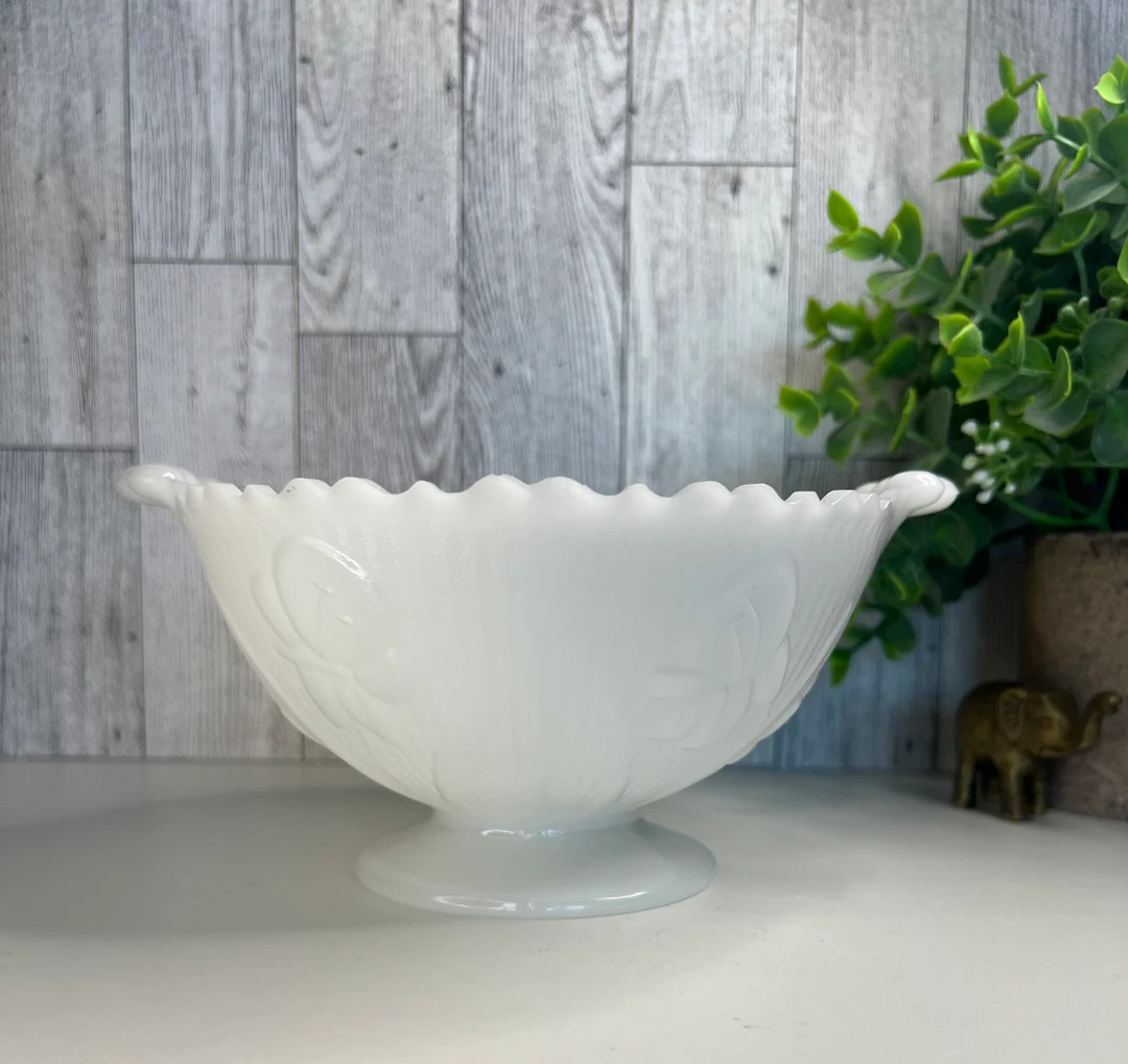 Vintage White Pedestal Bowl Without Lid | Etsy (US)