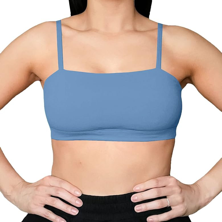 Aoxjox Women's Workout Bandeau Sports Bras Training Fitness Running Yoga Crop Tank Top | Amazon (US)