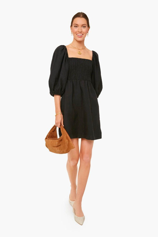 Black Annie Smocked Dress | Tuckernuck (US)