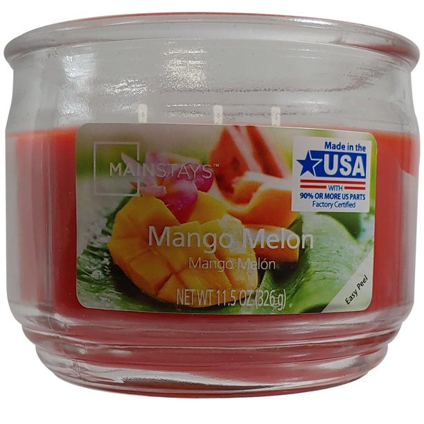 Mainstays Mango Melon Scented 3-Wick Glass Jar Candle, 11.5 oz. | Walmart (US)