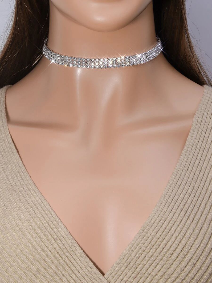 Rhinestone Chain Choker | SHEIN