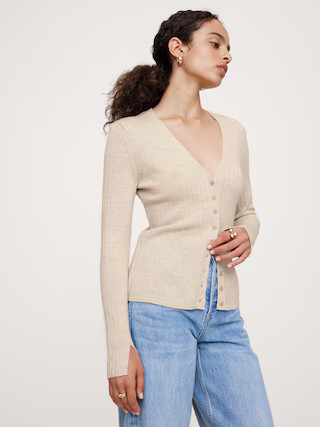 Ribbed Merino Cardigan | Banana Republic (US)