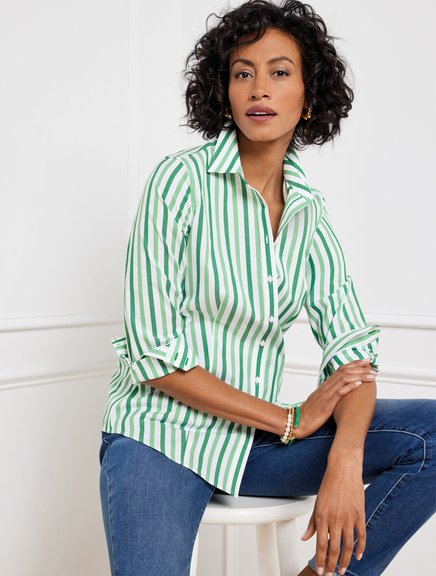 Non-Iron Perfect Shirt - Sunshine Stripe | Talbots