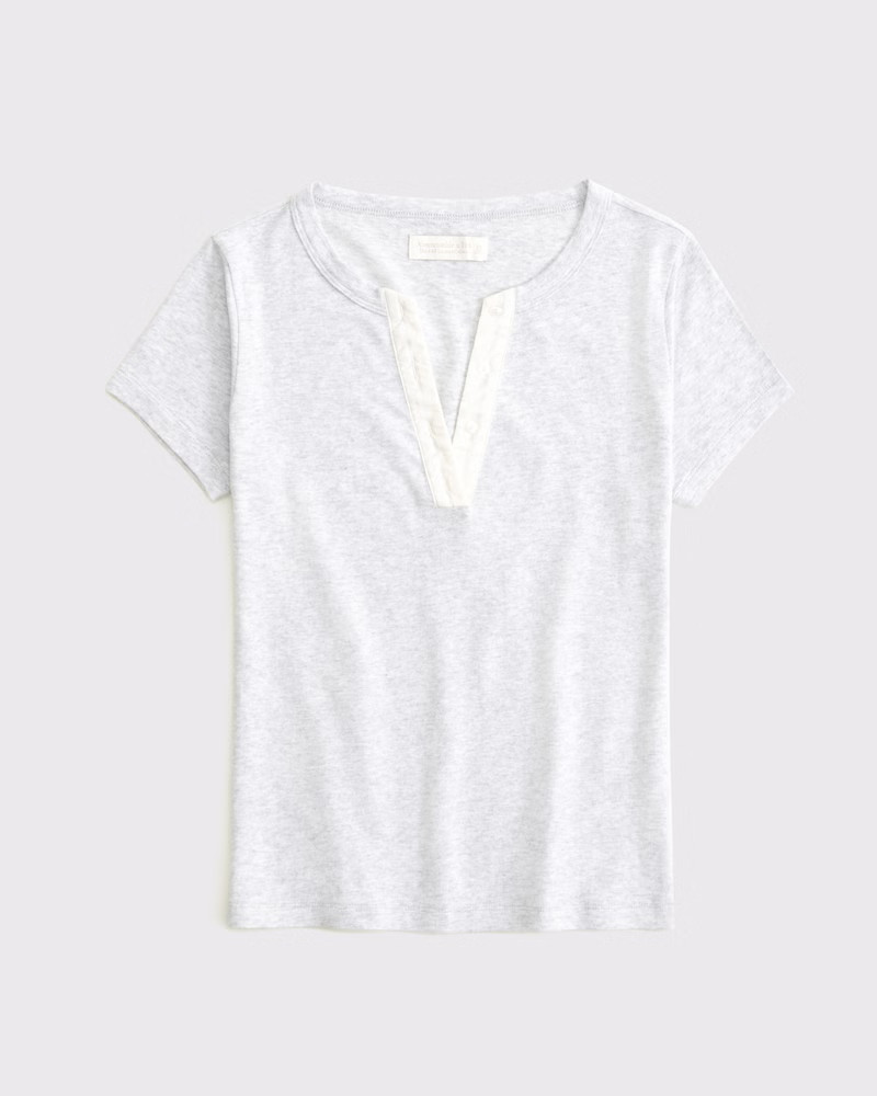 Abercrombie & Fitch Women's Cozy Lounge Knit Top in Light Gray - Size S | Abercrombie & Fitch (US)