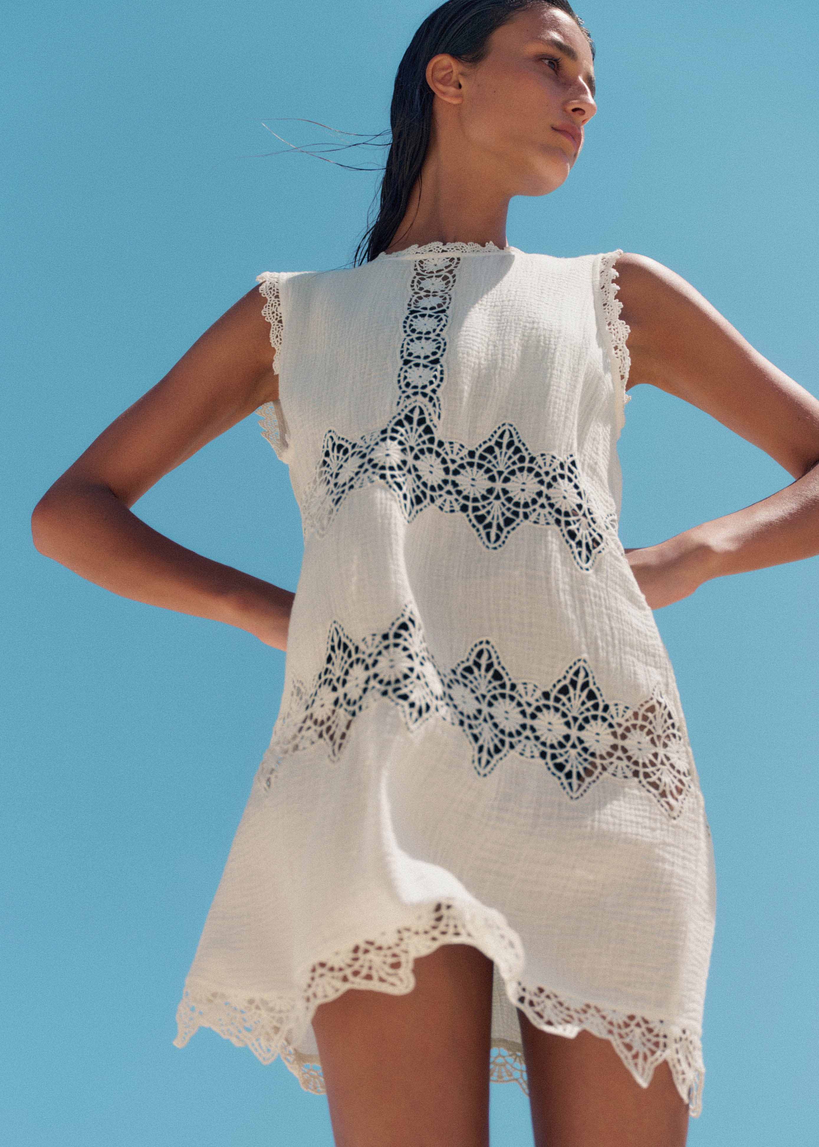 Women's White 2-Way Short Beach Dress | ME+EM | ME+EM Global (Excluding US)