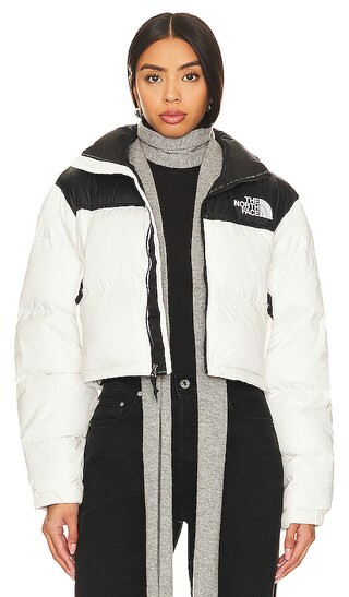 Nuptse Short Jacket in Gardenia White & TNF Black | Revolve Clothing (Global)